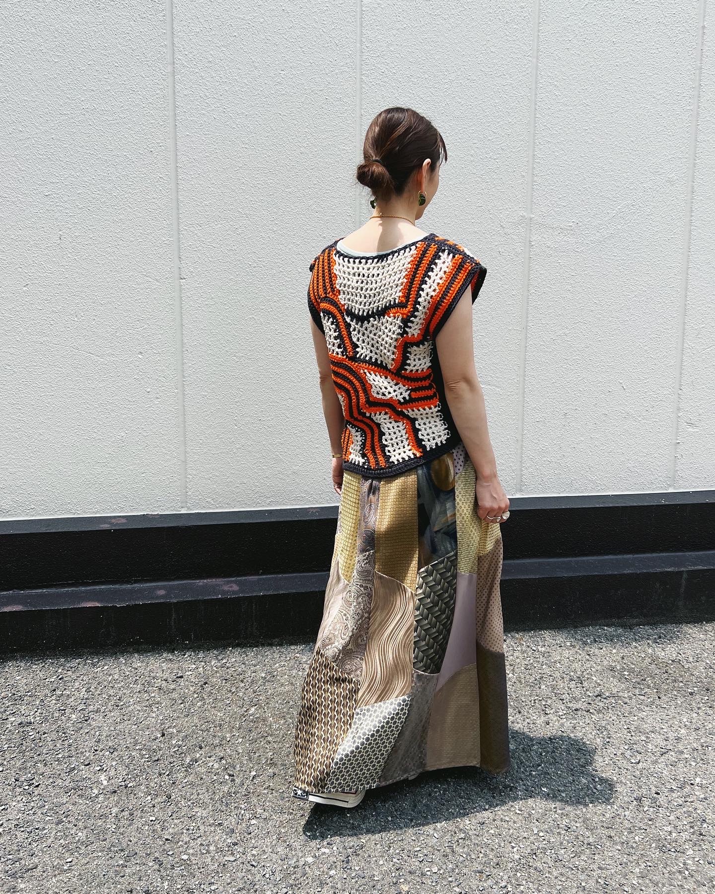 MALION vintage 〈tie patchwork maxi skirt〉姫路 セレクト 通販